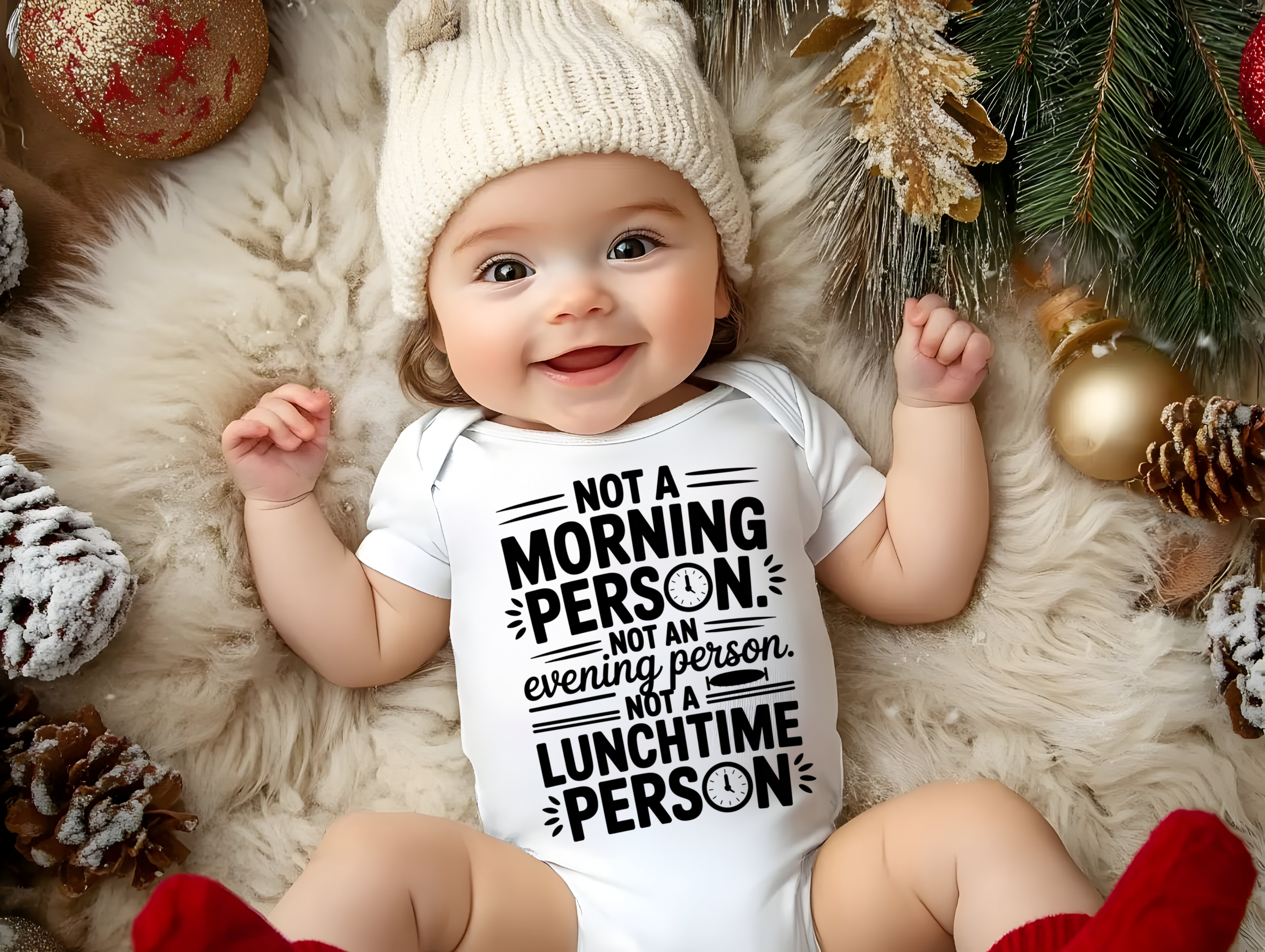 Onesie Short Sleeve I'm not a morning, evening, or lunch person