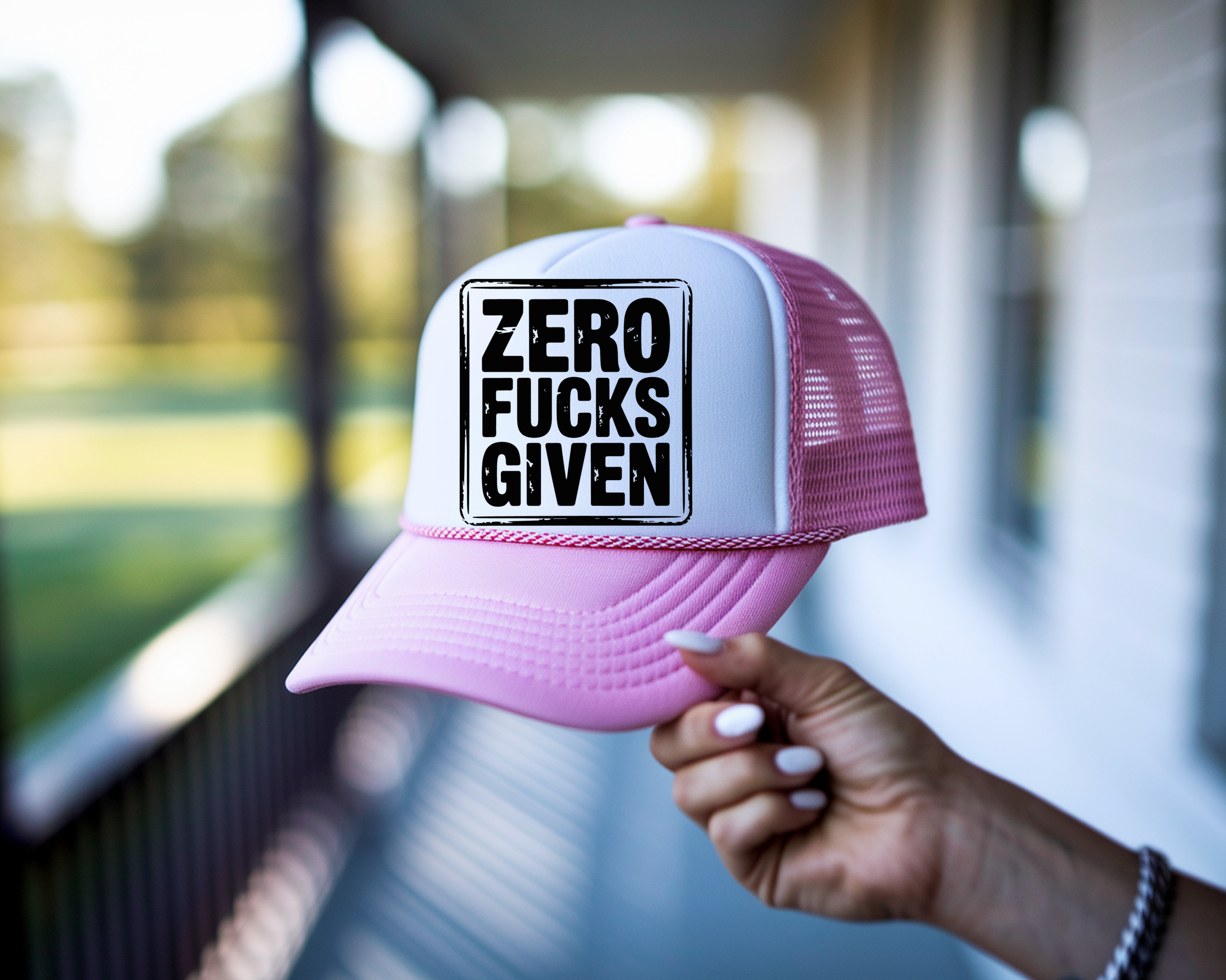 Mesh Back Hat Zero Fucks Given
