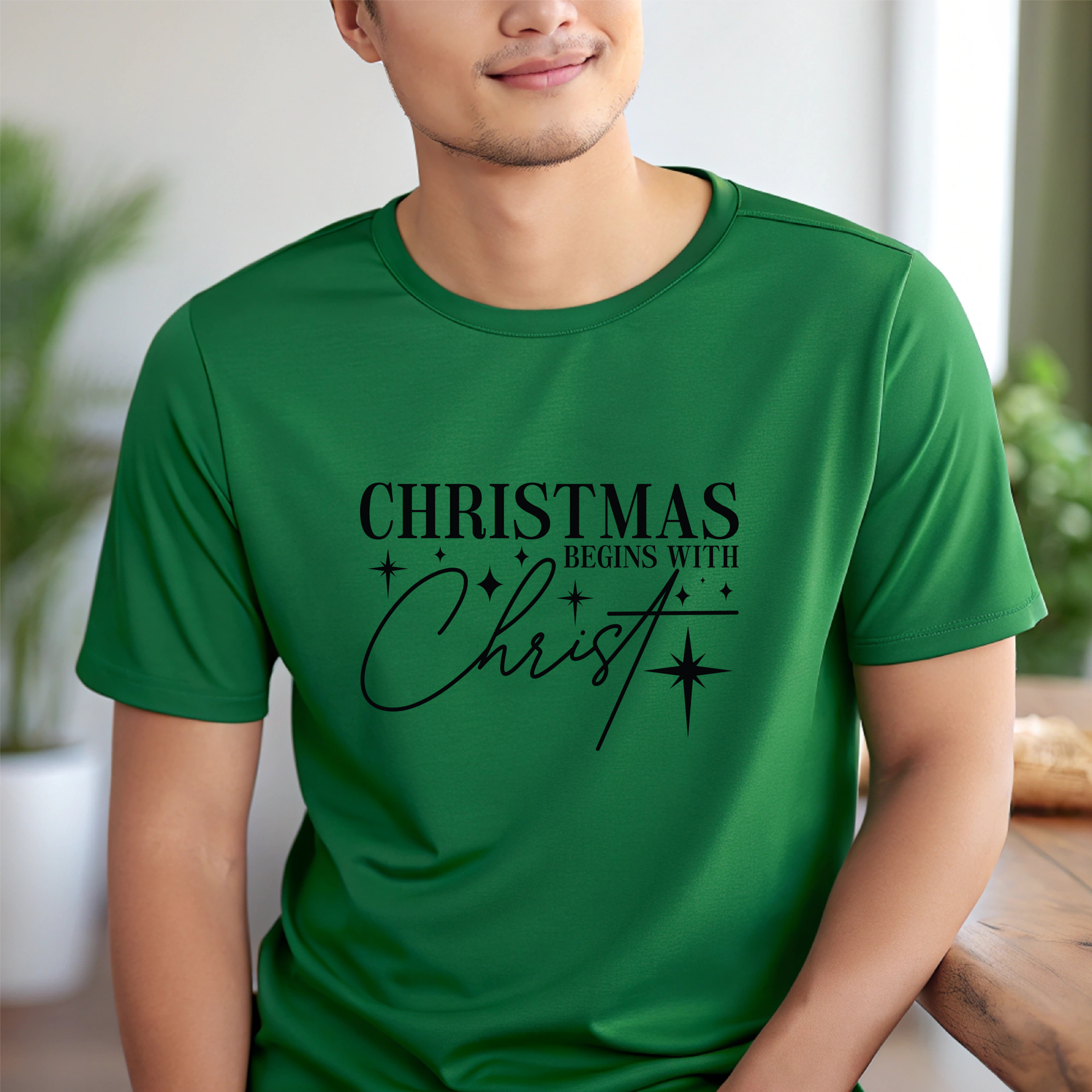 T-Shirt Christmas Begins With Christ