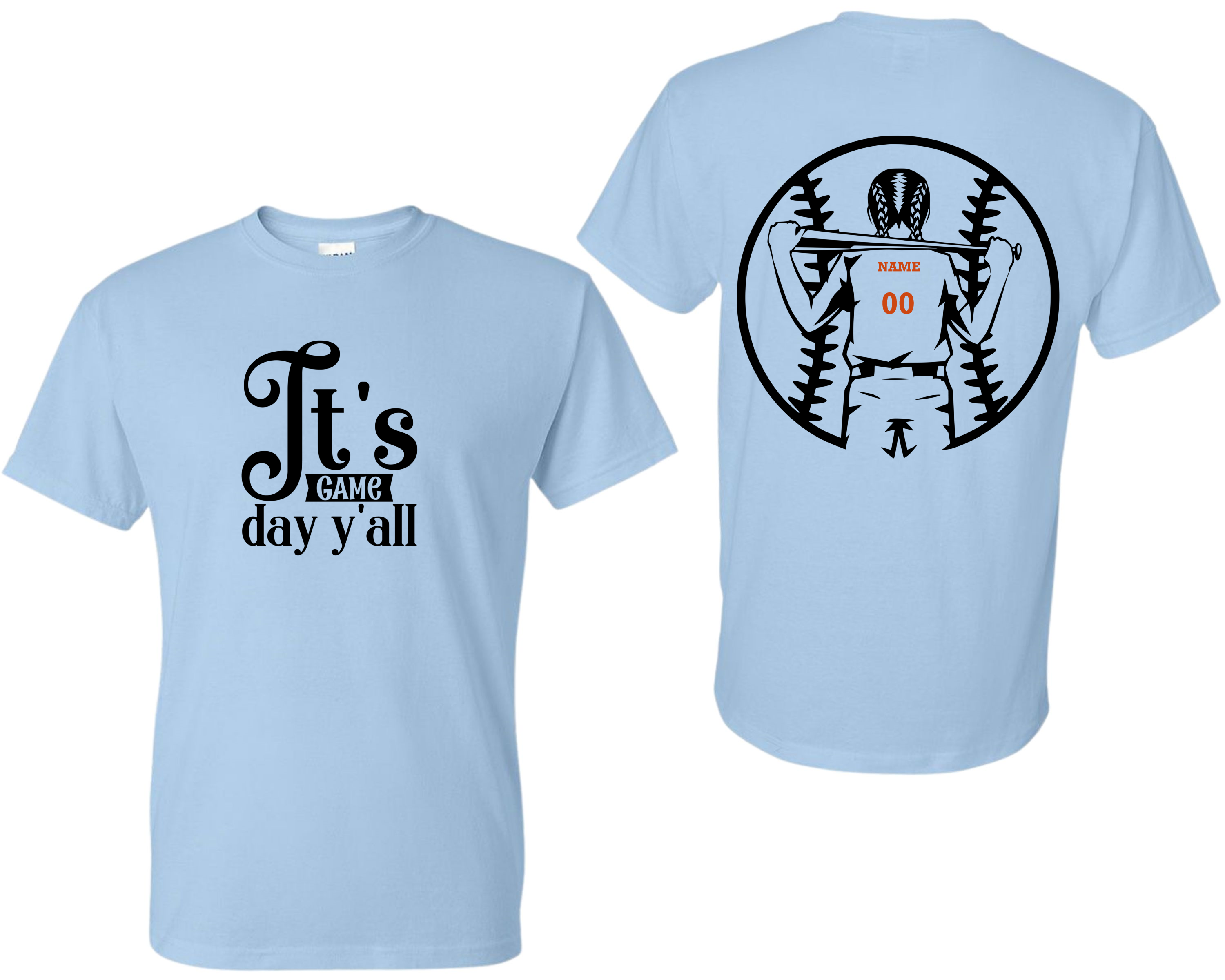Adult T-shirt Its game day/Customizable softball design