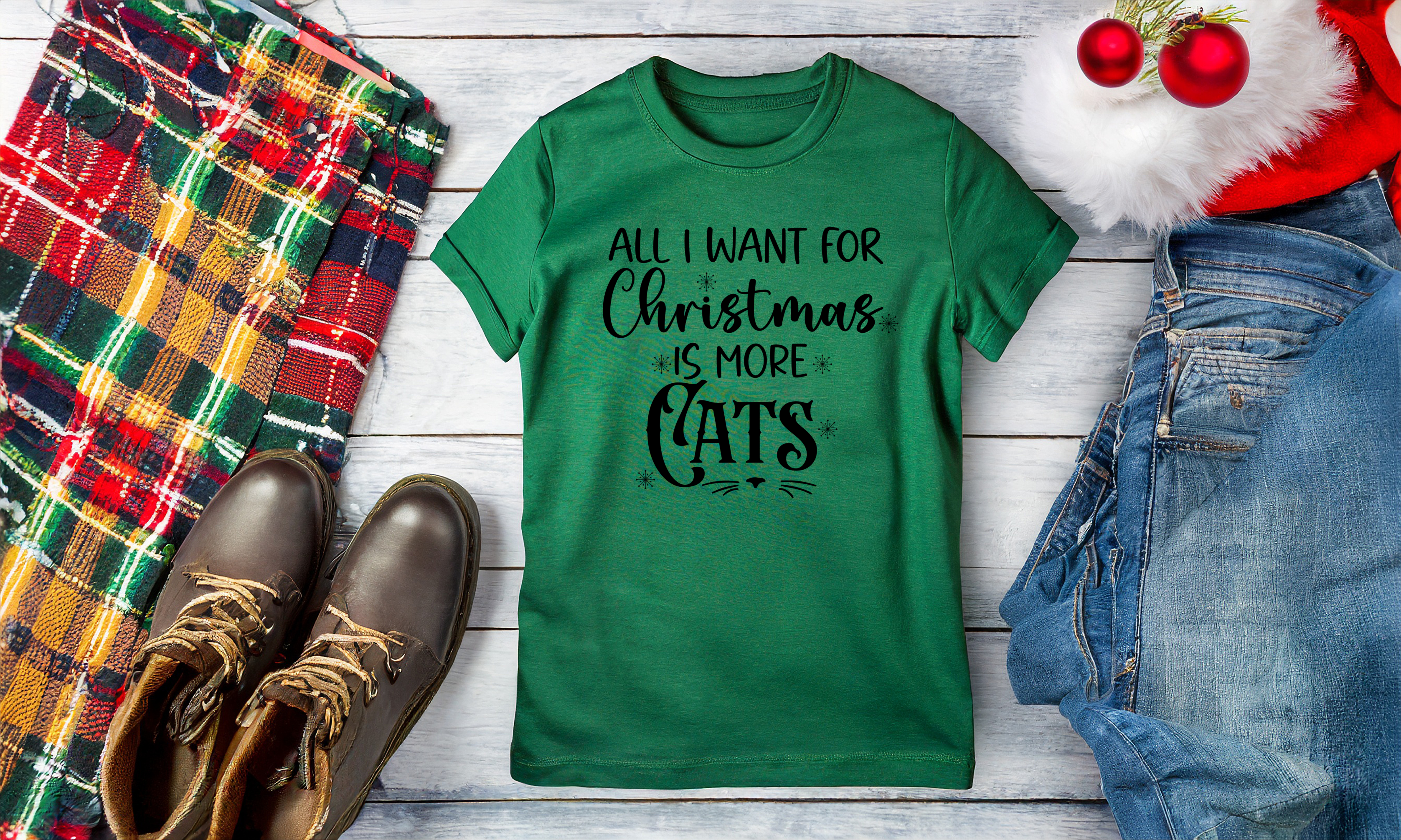 T-Shirt All I Want for Christmas is More Cats