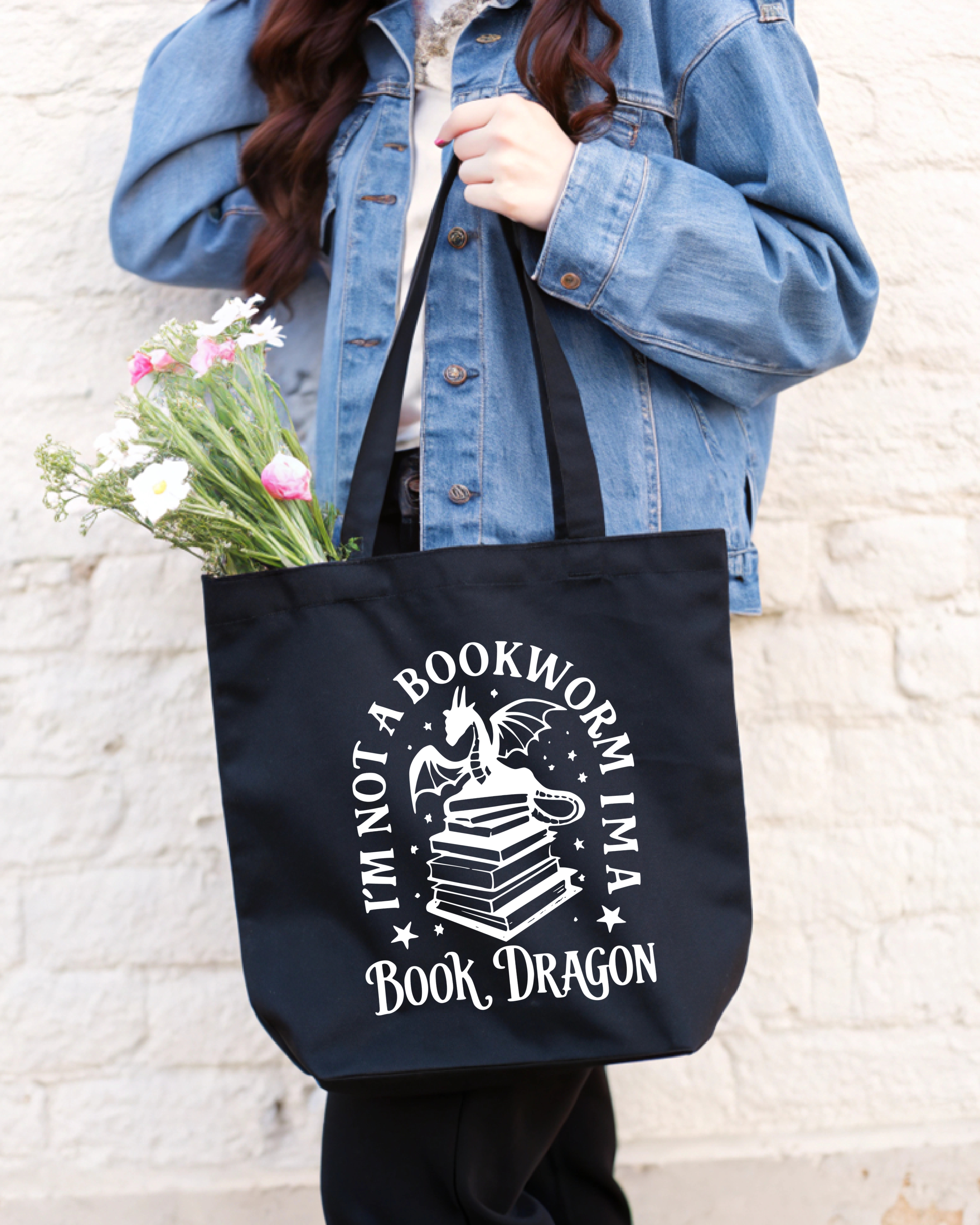 Tote Bag I'm not Bookworm I'm a Book Dragon