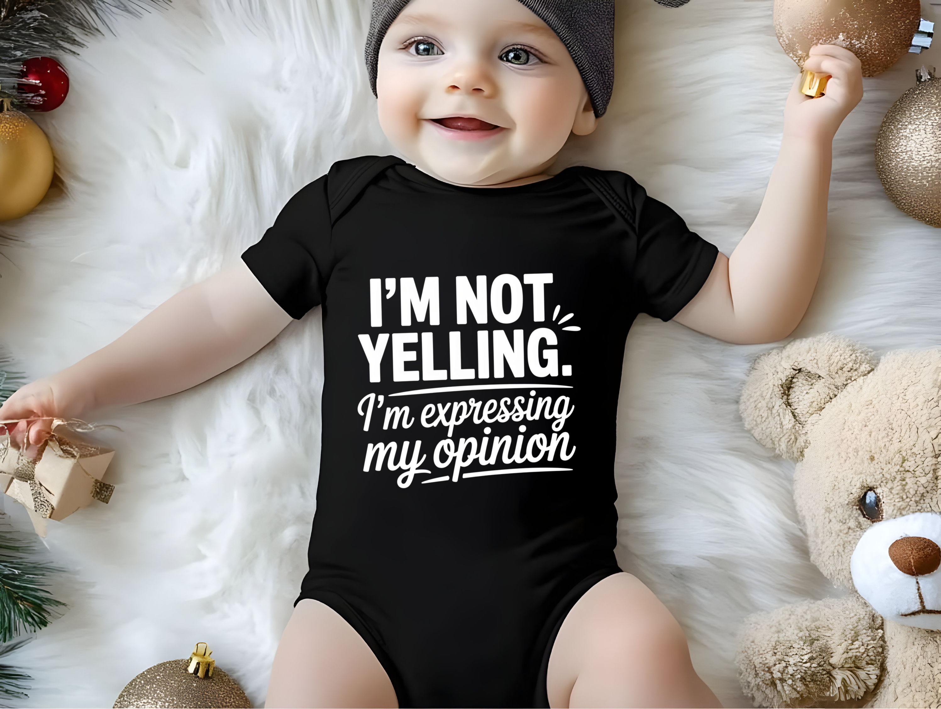 Onesie Short Sleeve I'm not yelling I'm expressing my opinion