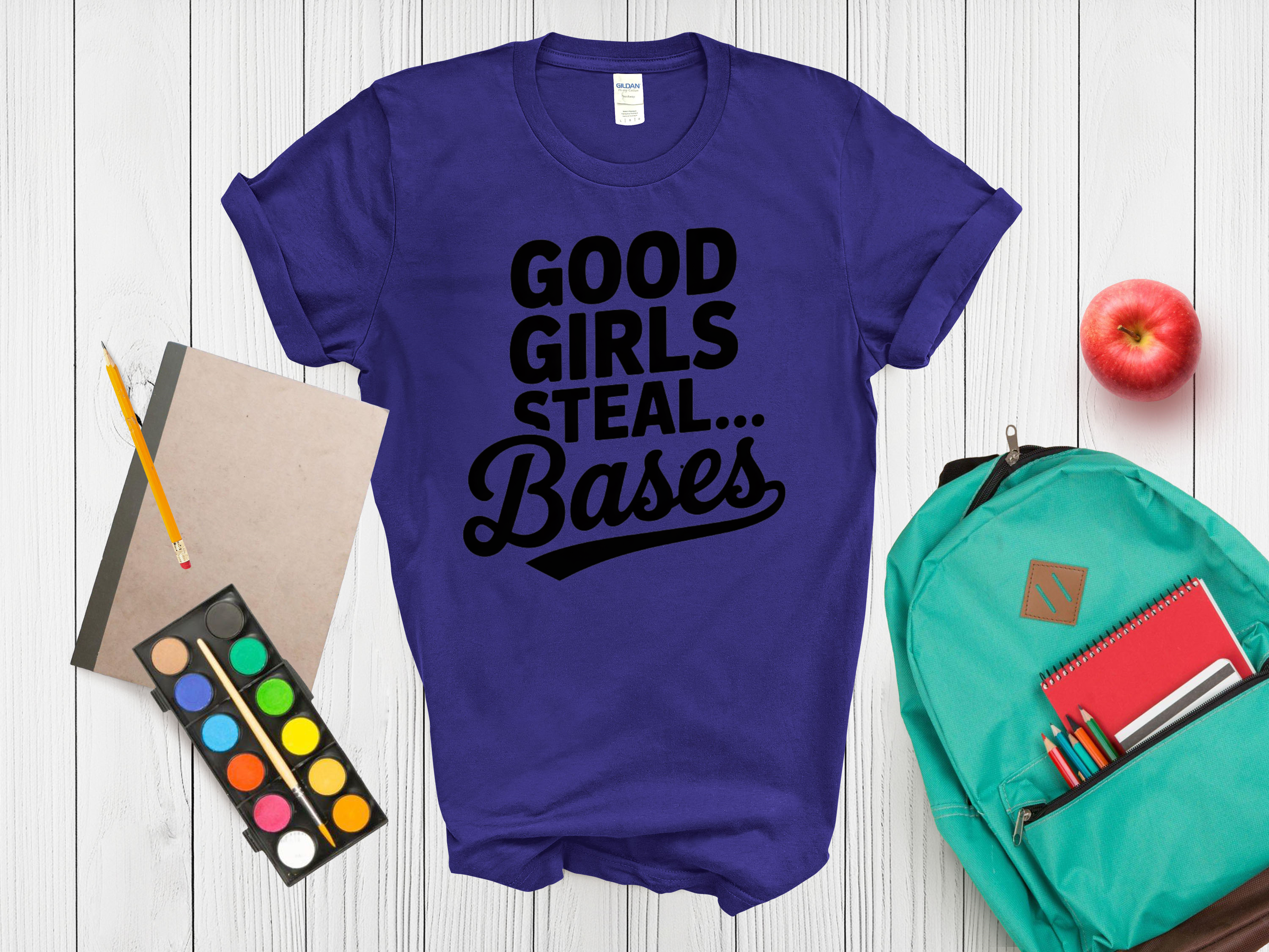 Kids Sport Tee Good Girls steal....bases