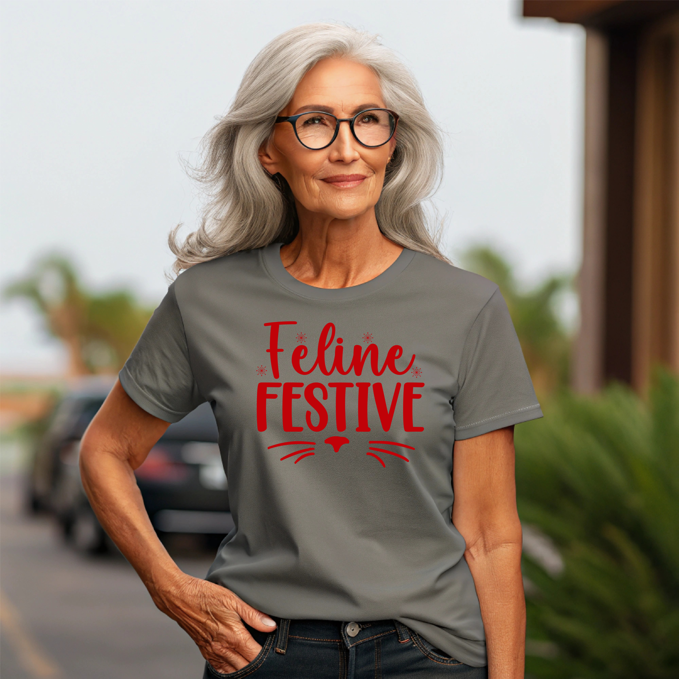 T-Shirt Feline Festive