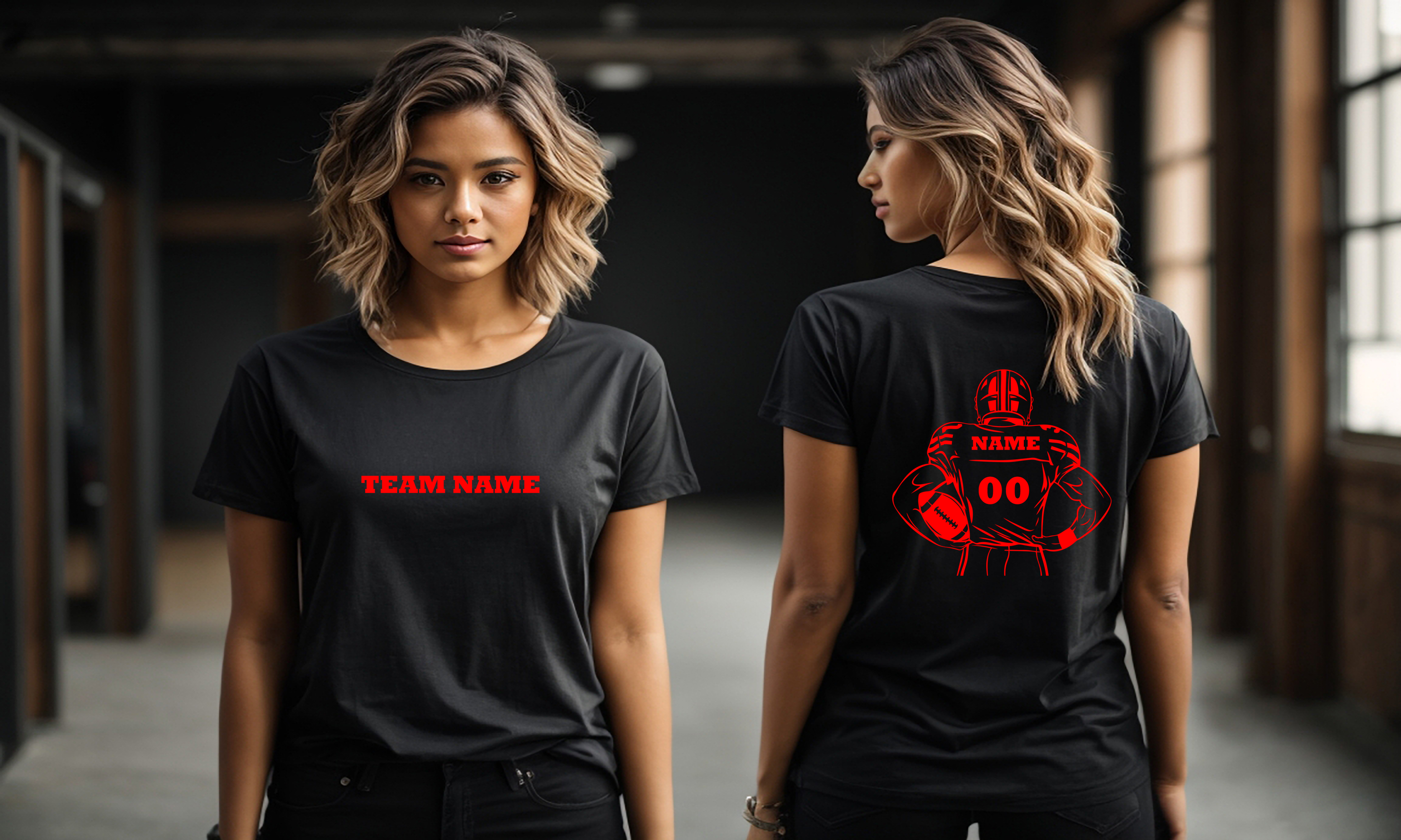 T-Shirt Football team front customizable player on back