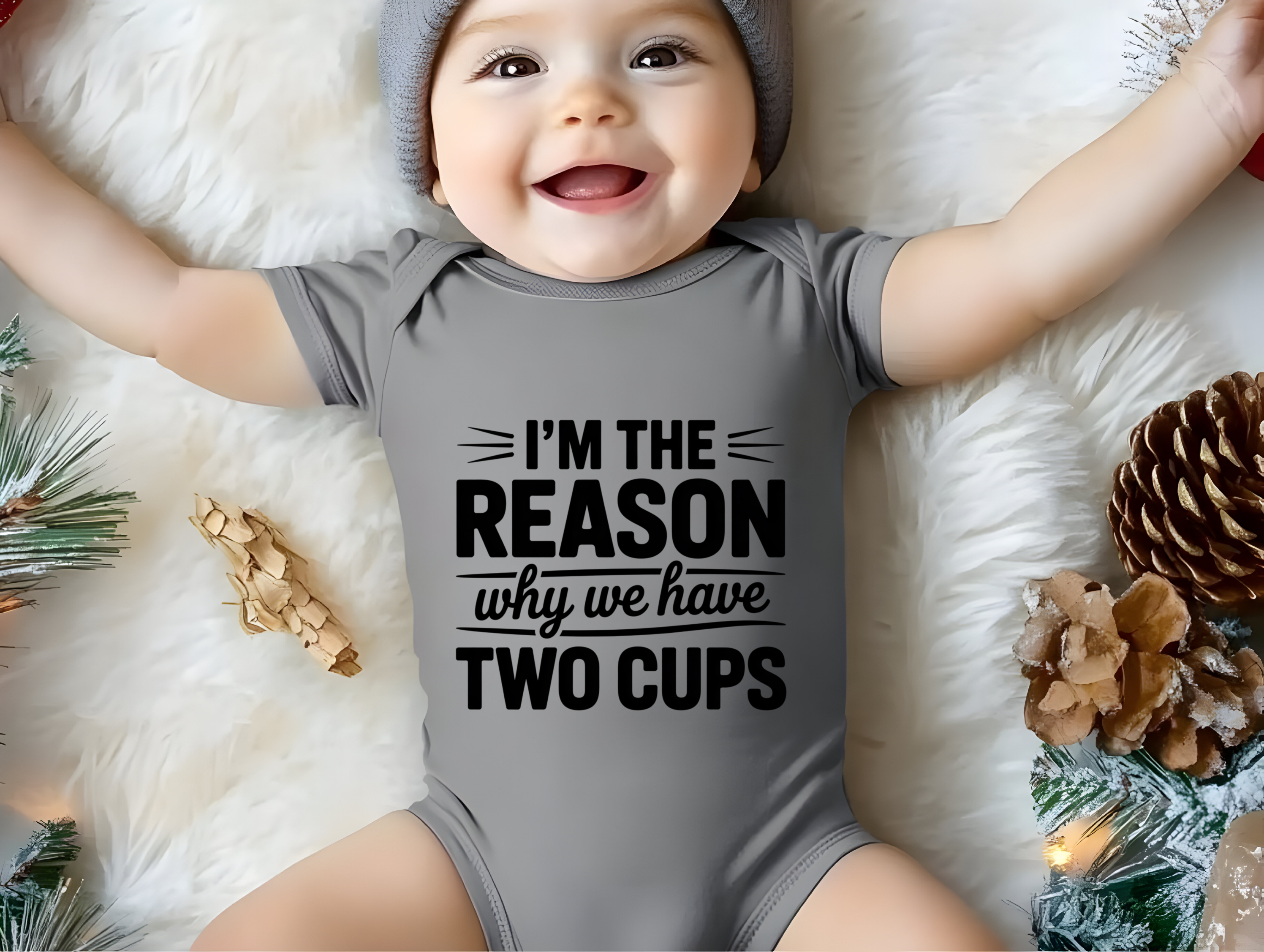 Onesie Short sleeve I'm the reason we have two cups
