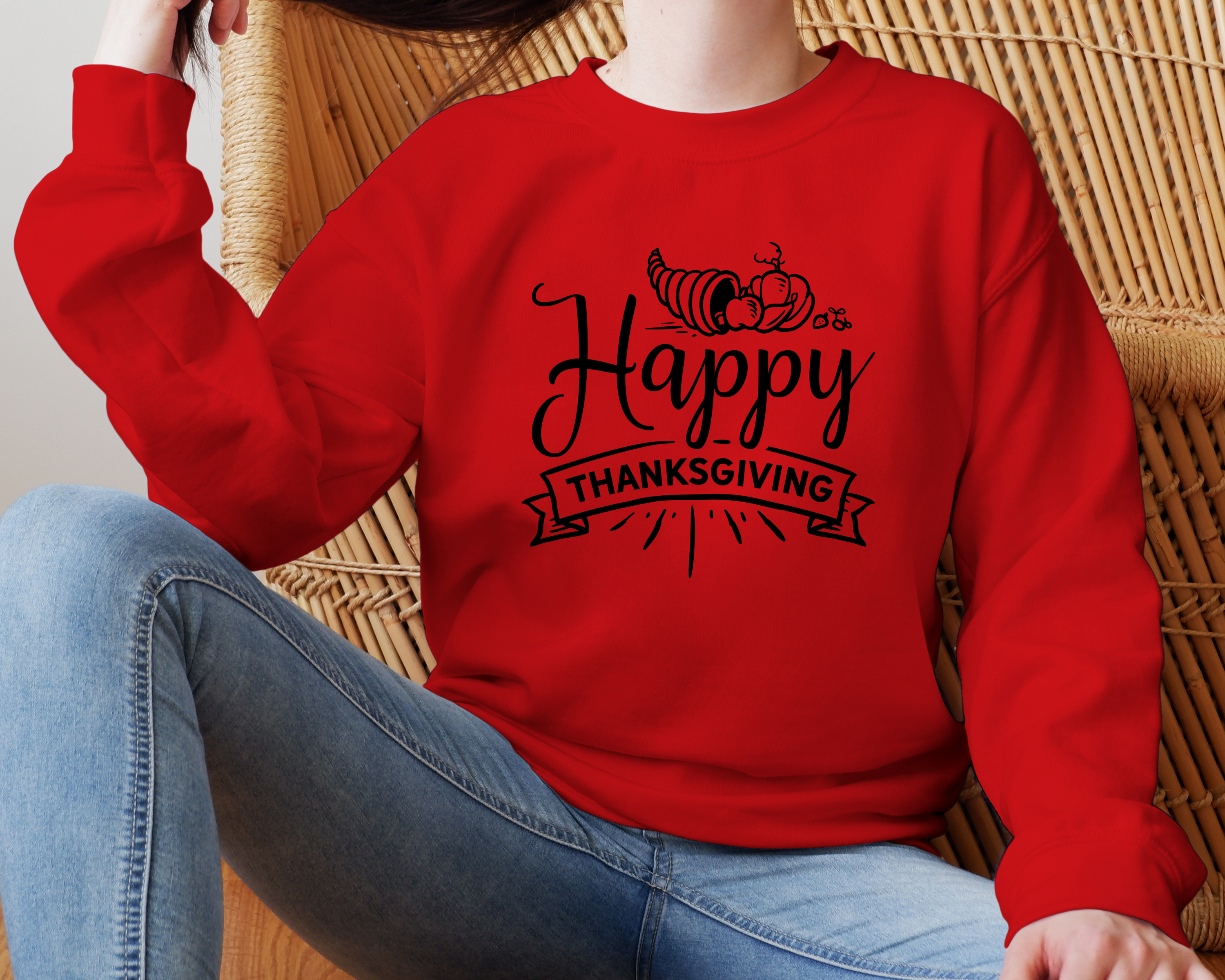 Happy Thanksgiving with cornucopia