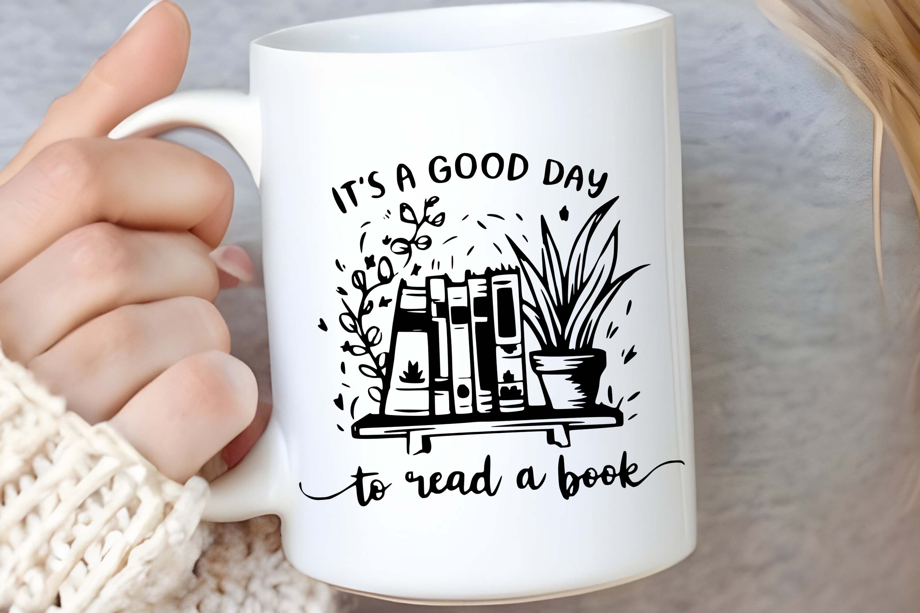 coffee cup its a good day to read a book