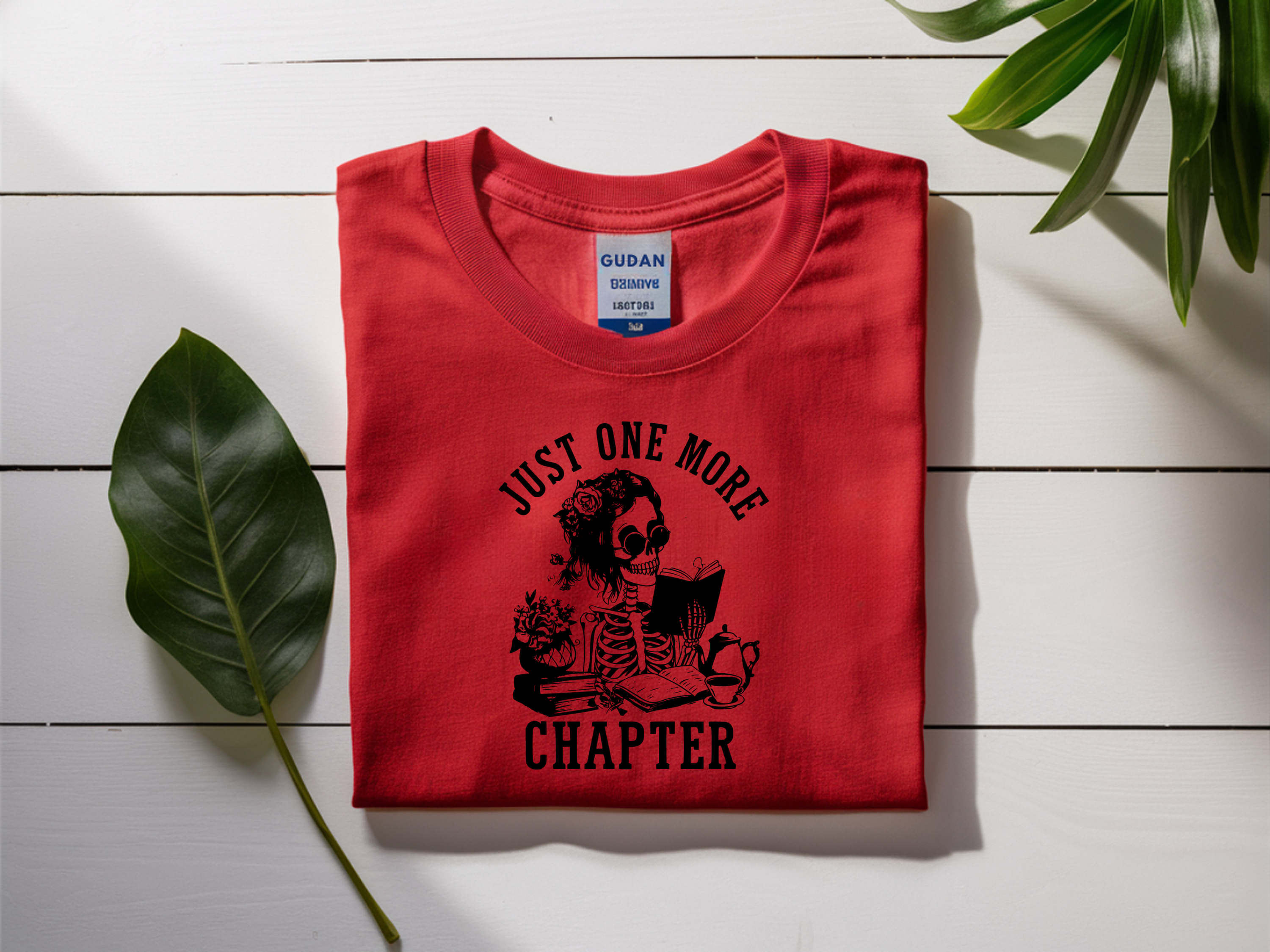 T-Shirt Skeleton Lady Just One More Chapter