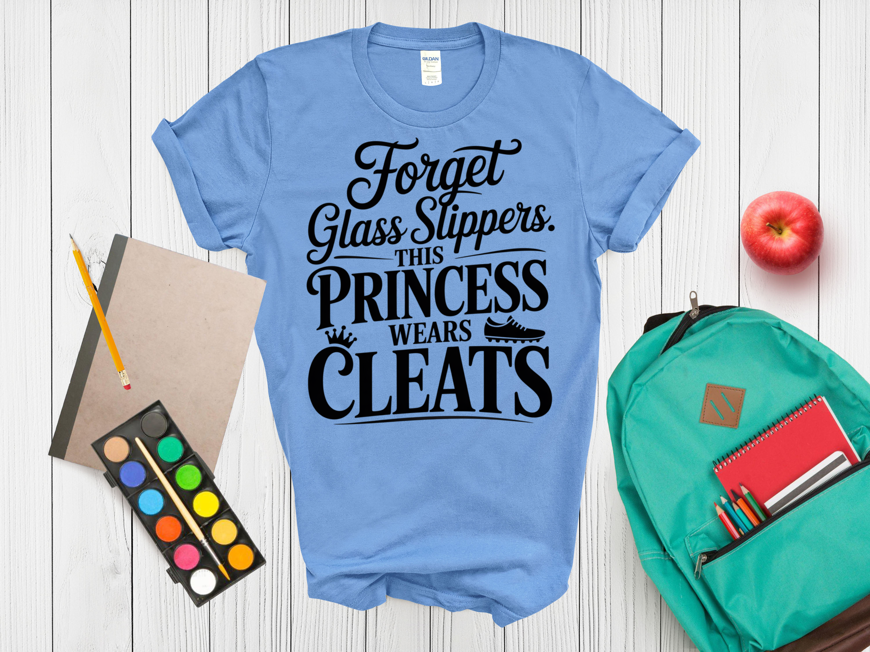 Kids Tee Shirt Forget Glass Slippers this Princess Wears Cleats