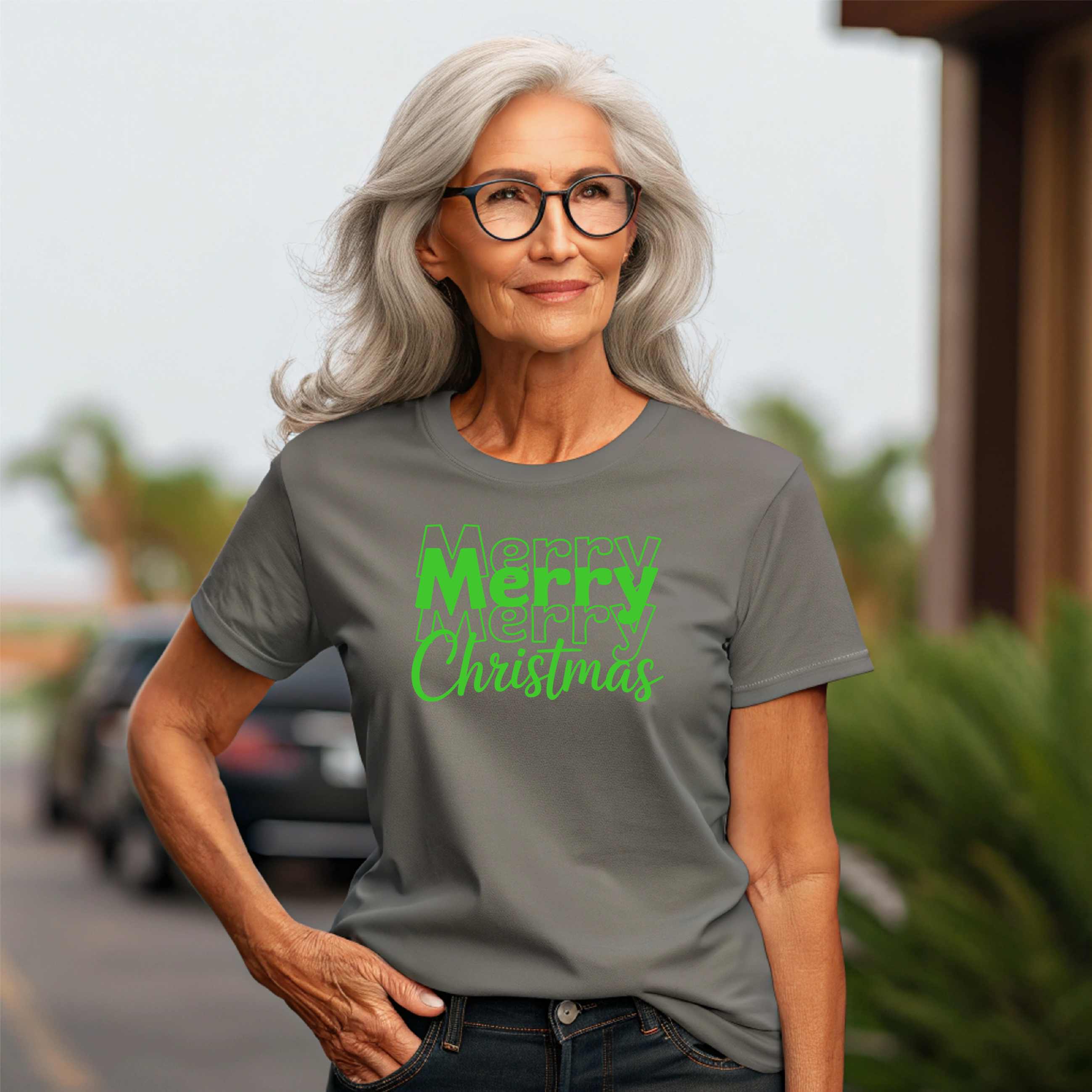 T-Shirt Merry Christmas Block Letters