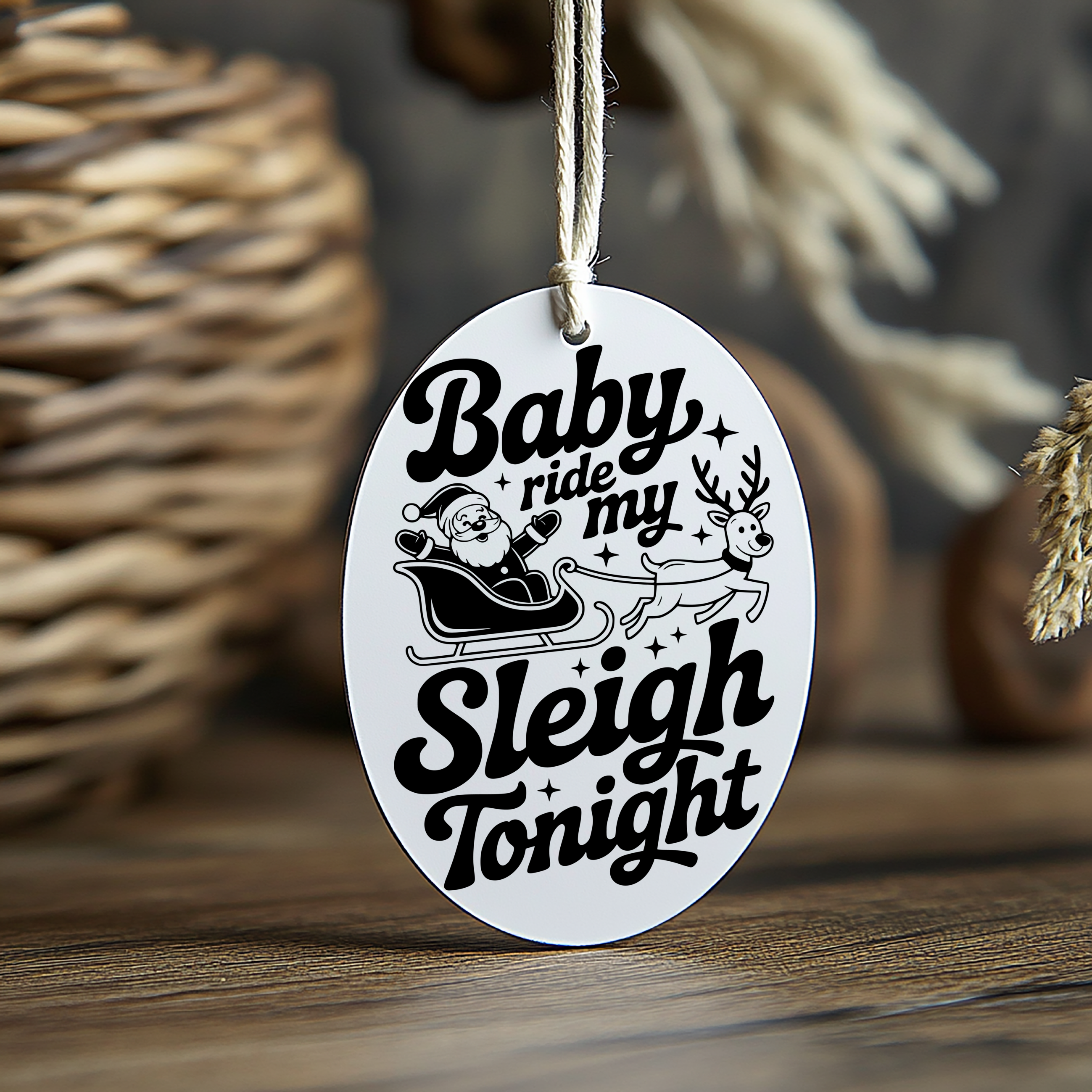 Oval Ornament sleigh ride