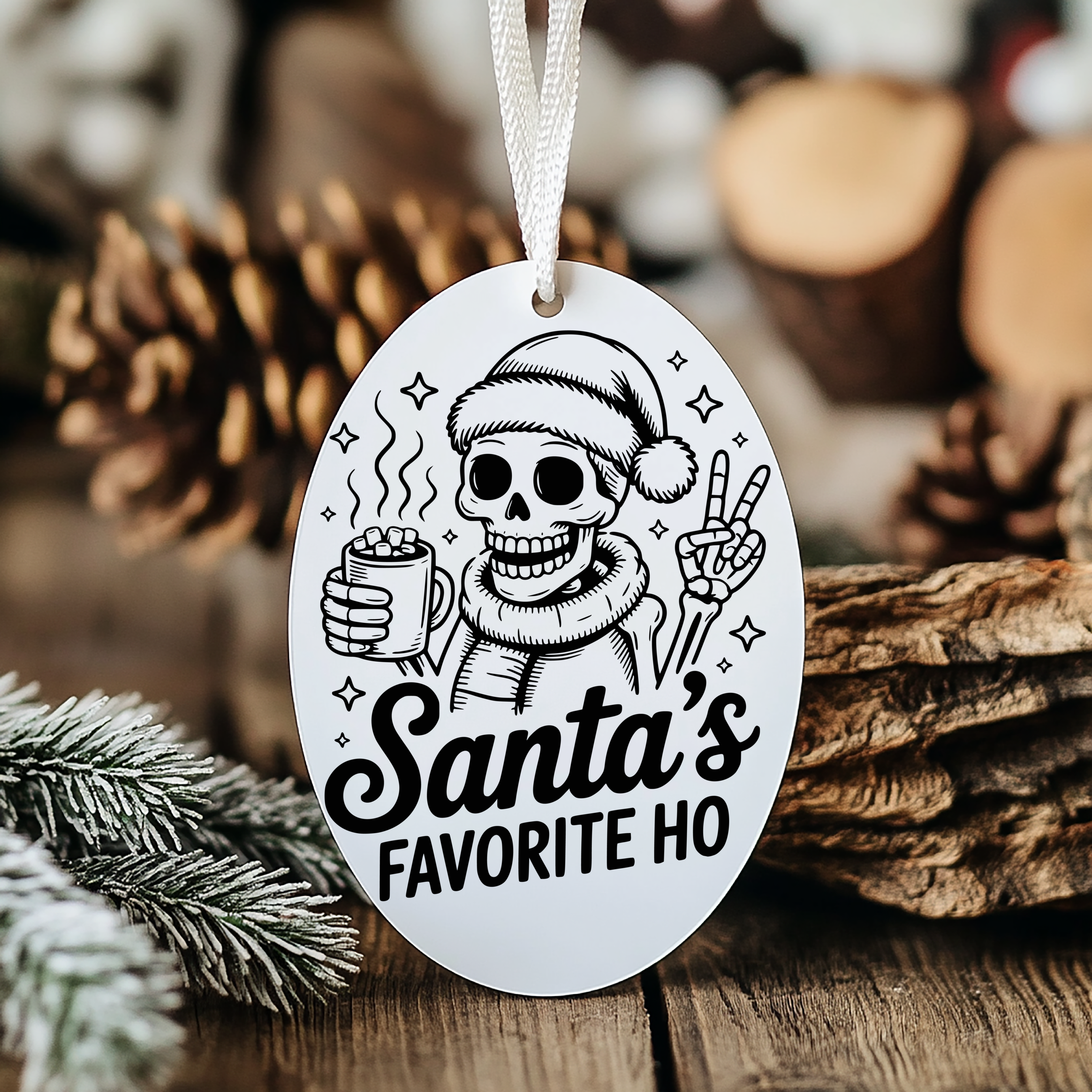 Oval Ornament Santa's Favorite Ho