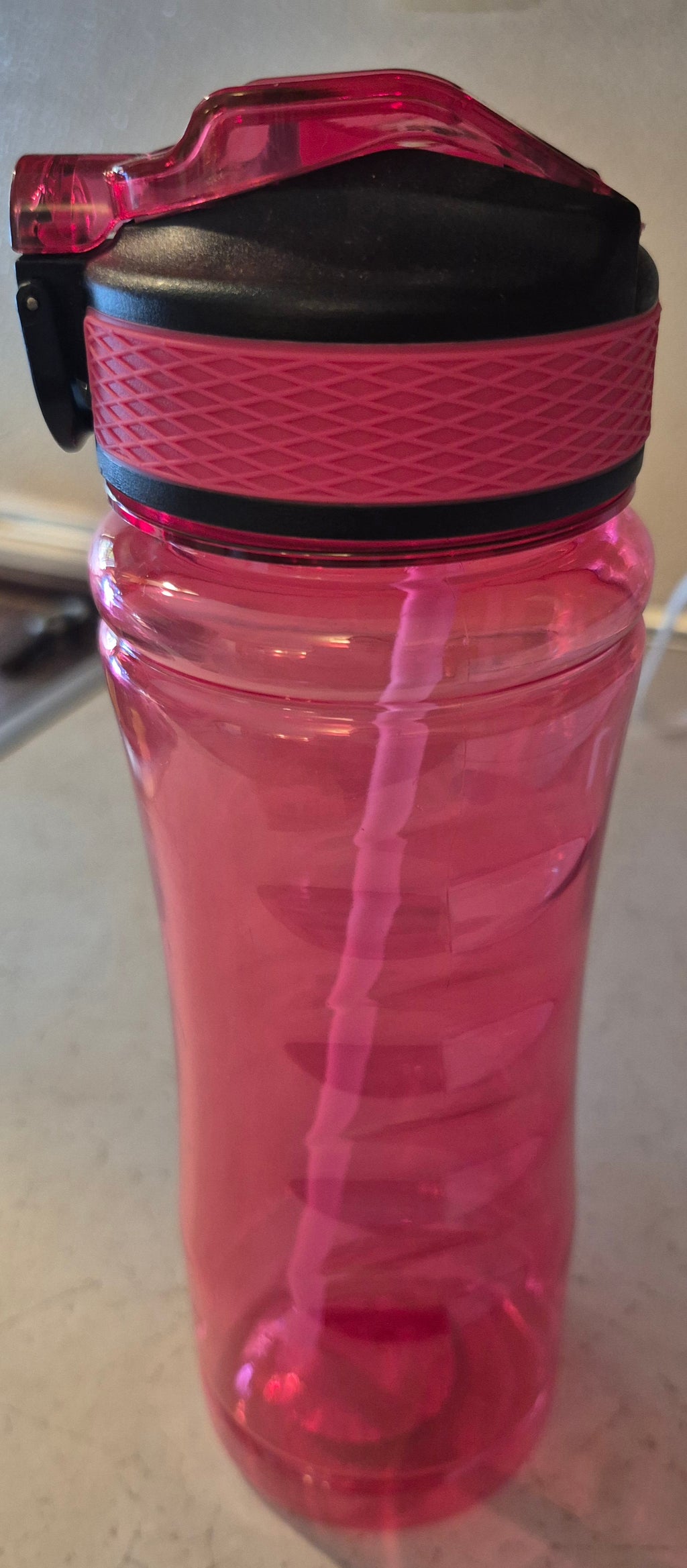 pink 26oz water bottle with built in straw