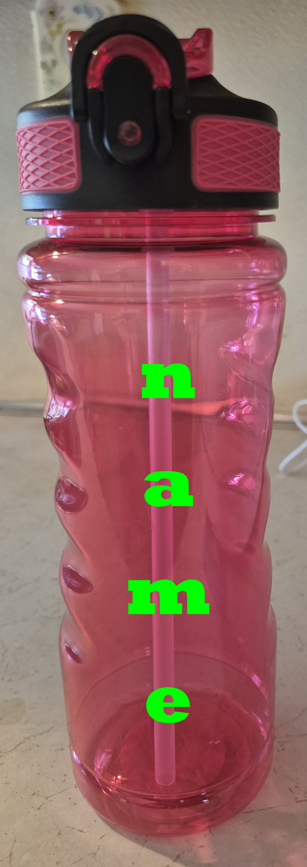 pink 26oz water bottle with built in straw