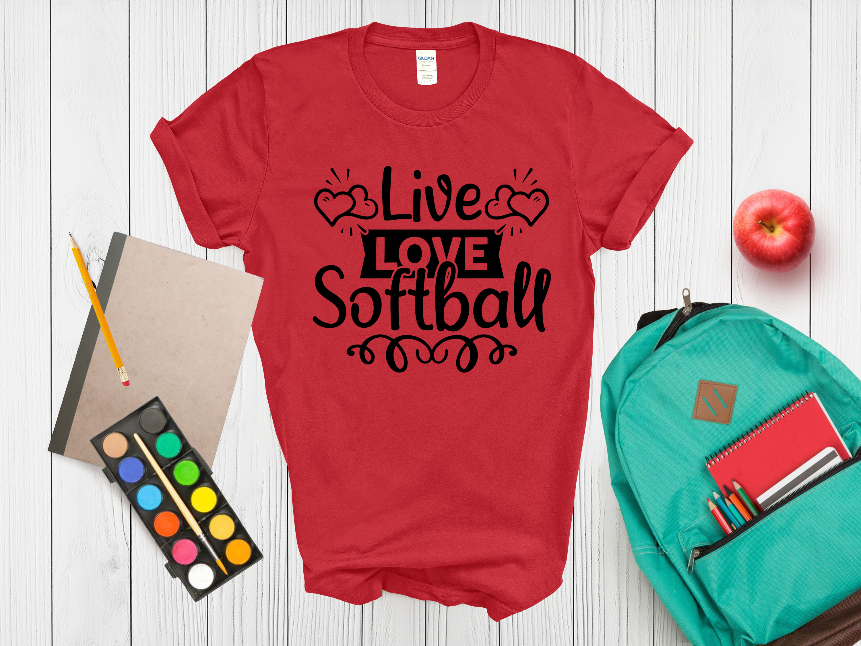 Kids Sport Tee live love softball
