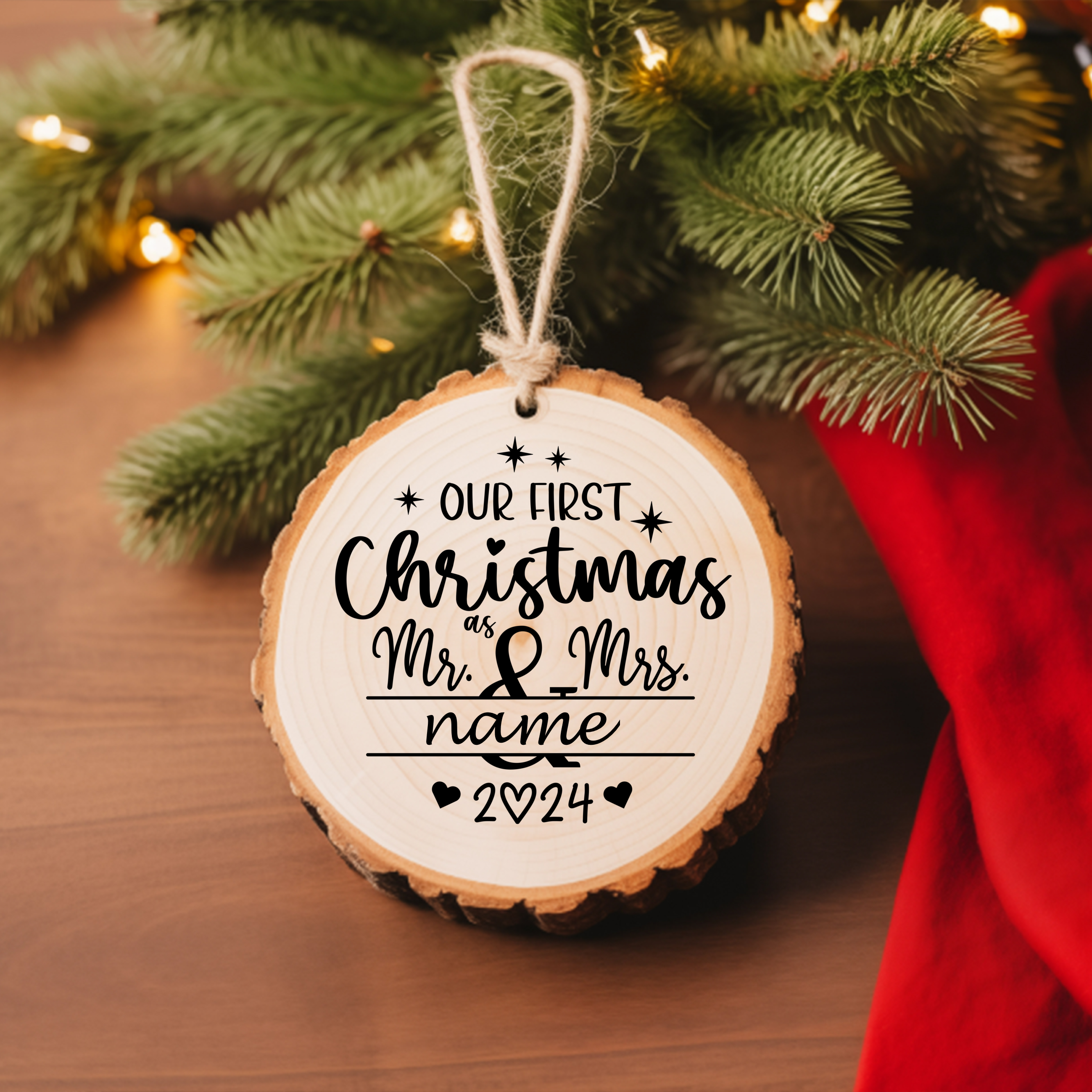 Round Ornament Our First Year as Mr. and Mrs.