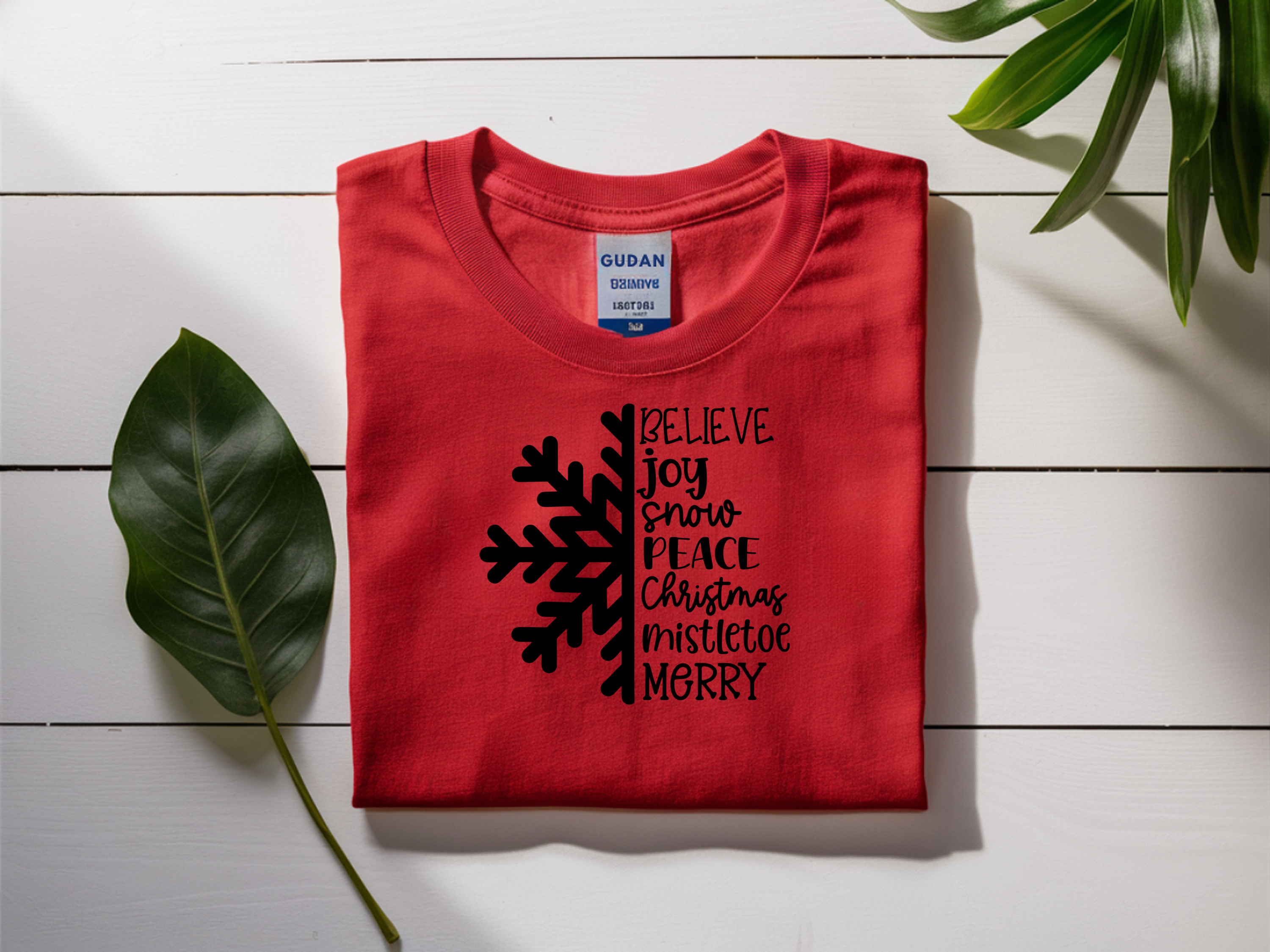 T-Shirt Half Snowflake Half Words