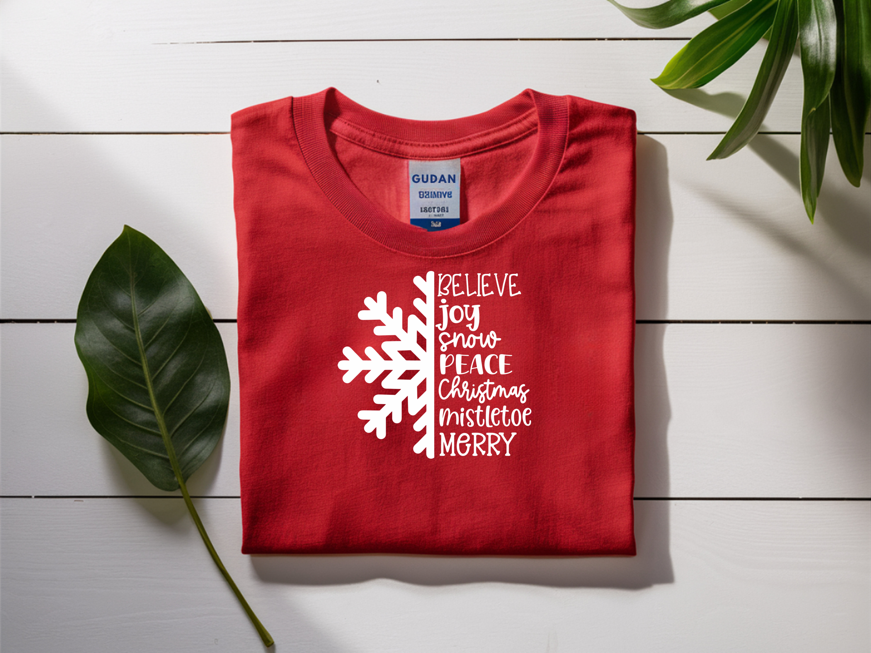 T-Shirt Half Snowflake Half Words