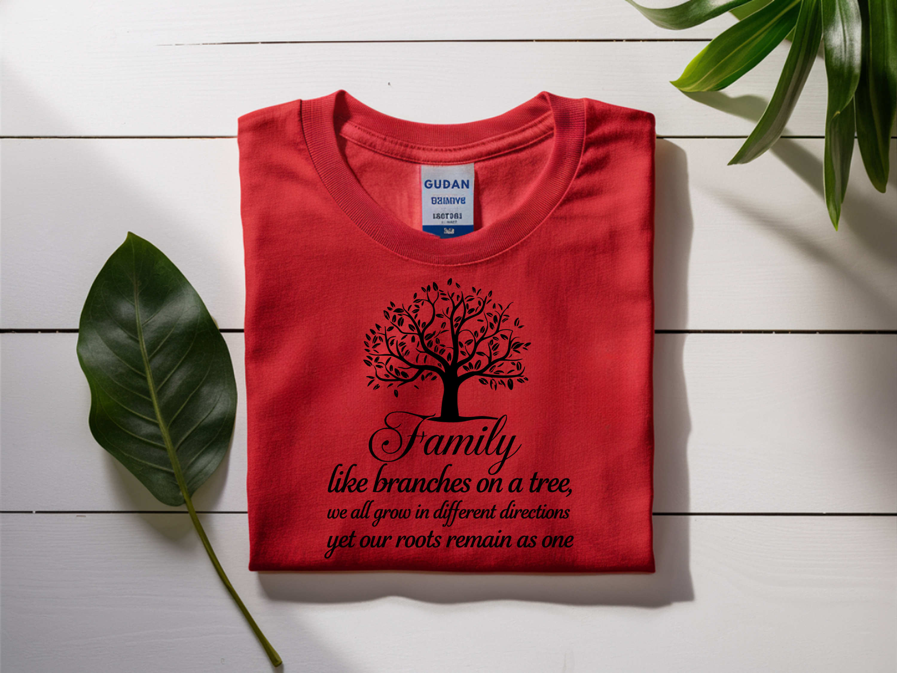 T-Shirt Family Tree Centered with Elegant Writing