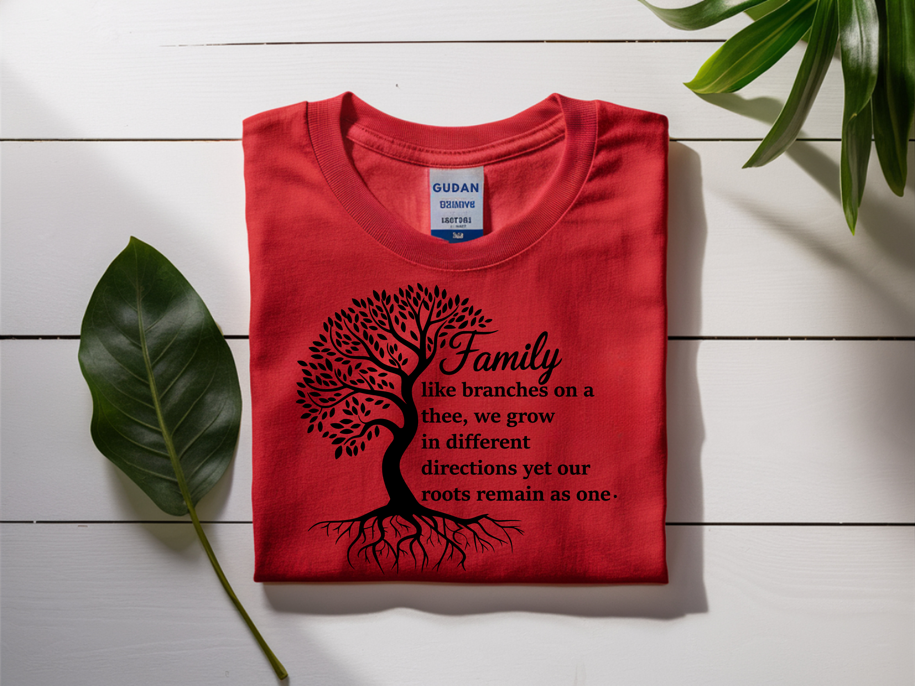 T-Shirt Family Tree on Left Writing on the Right