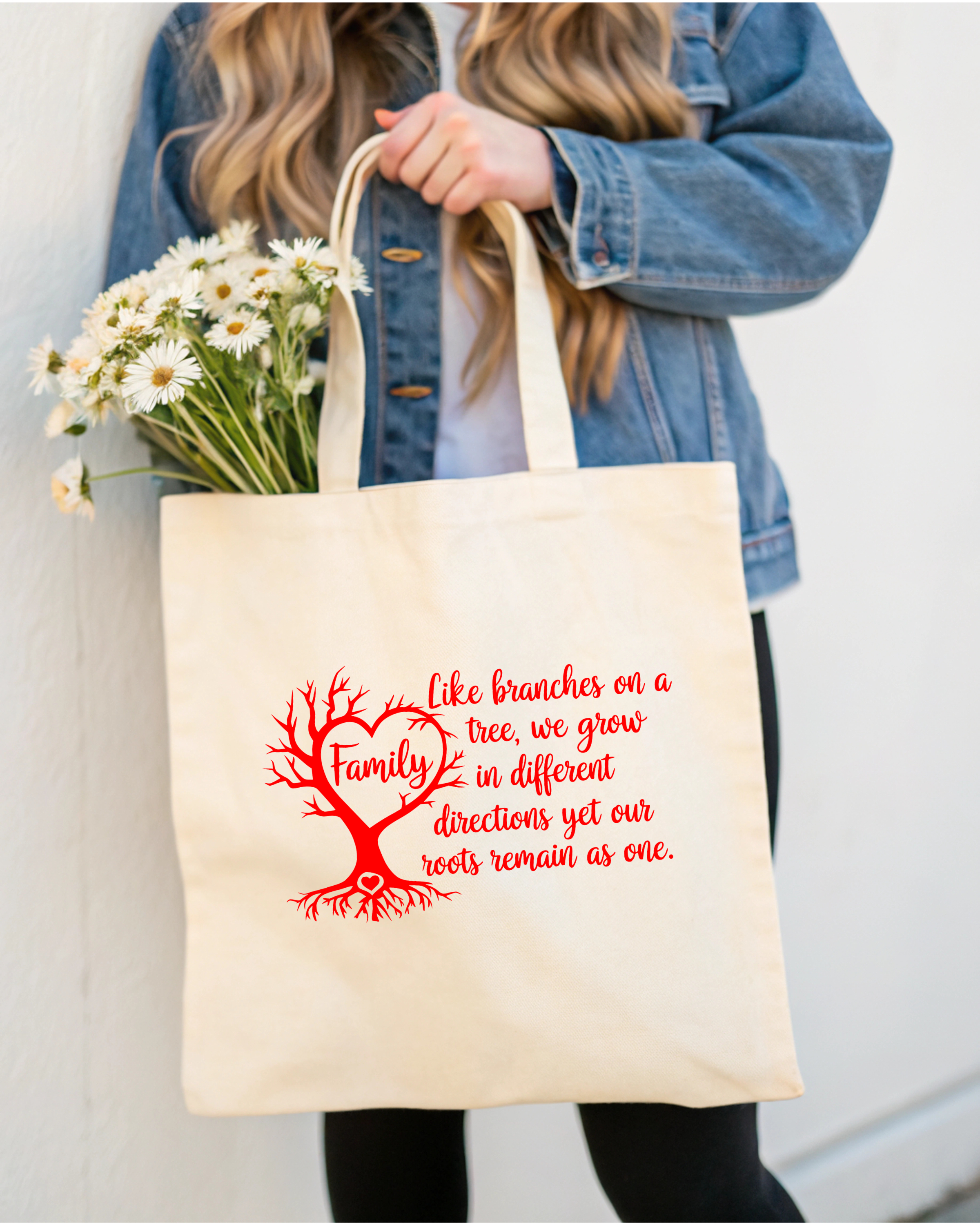 Tote bag Family centered in the Tree