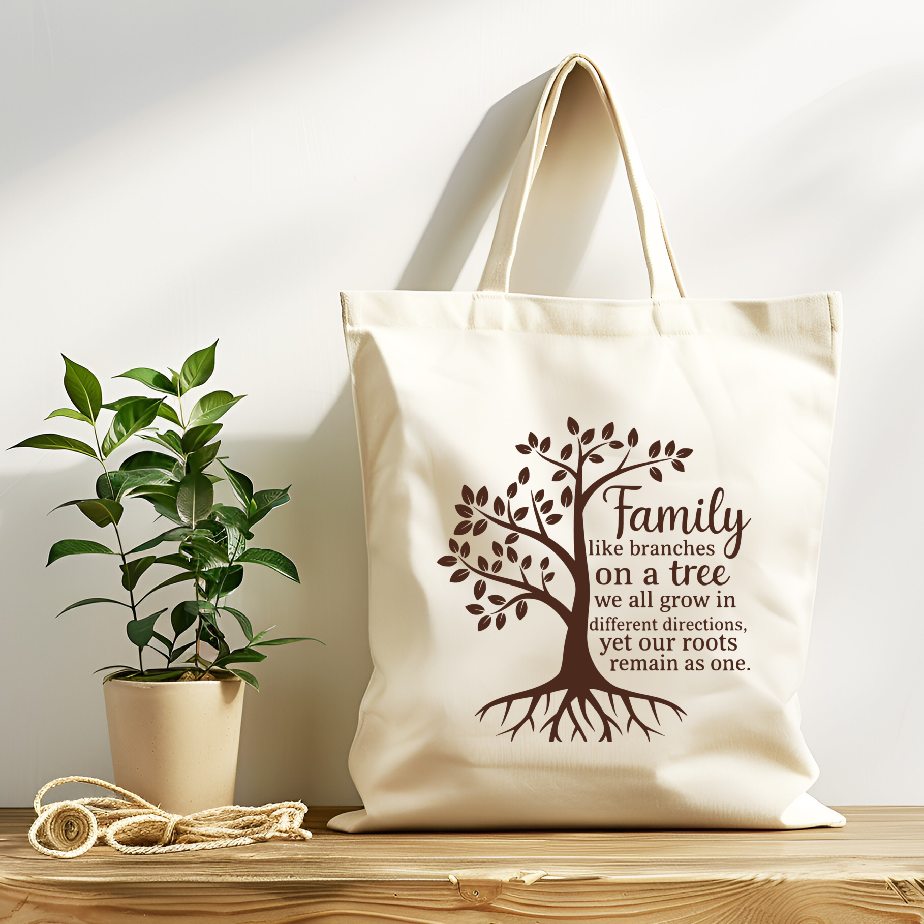 Tote Bag Family Tree Simple