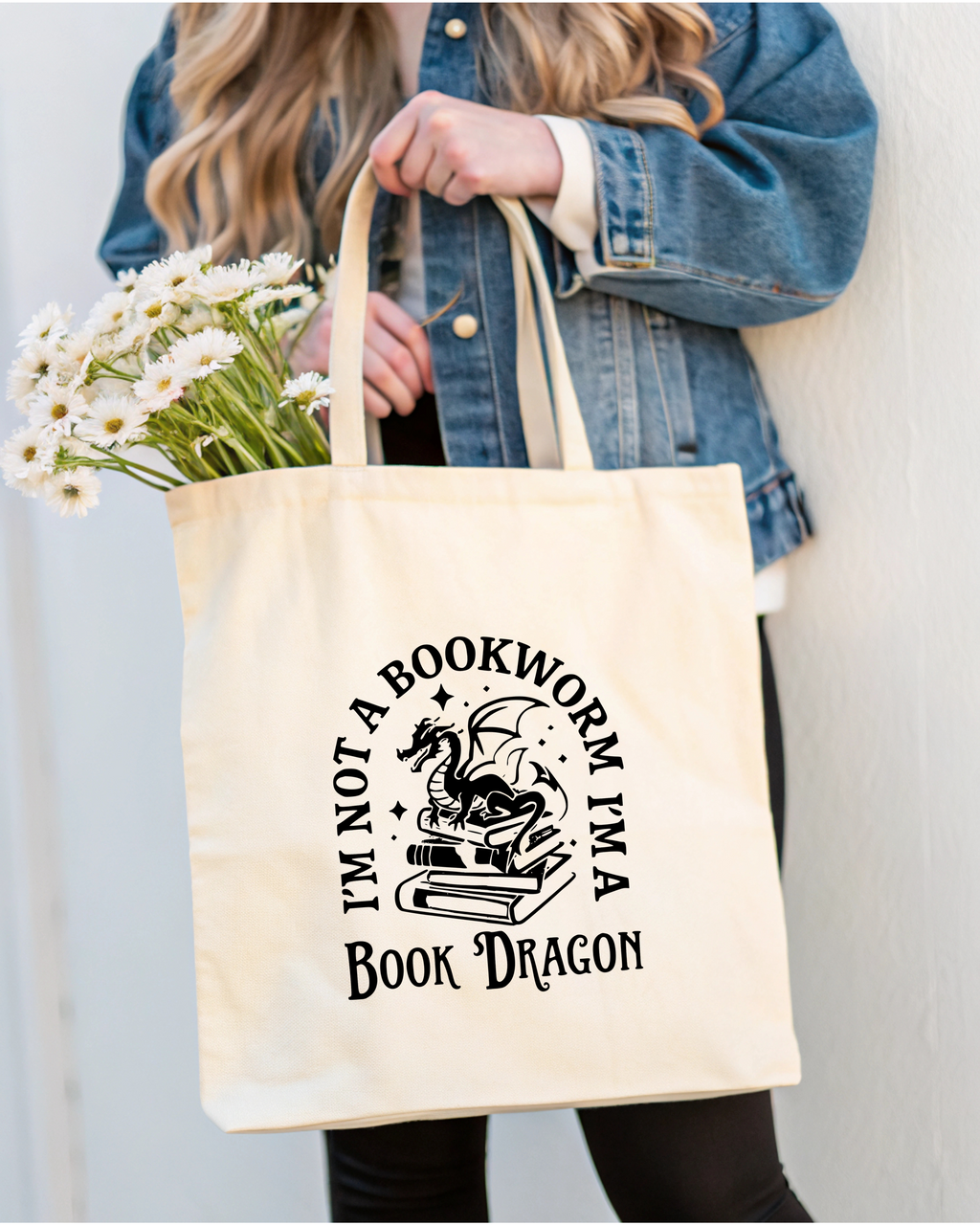 Tote Bag I'm not a Bookworm I'm a Book Dragon