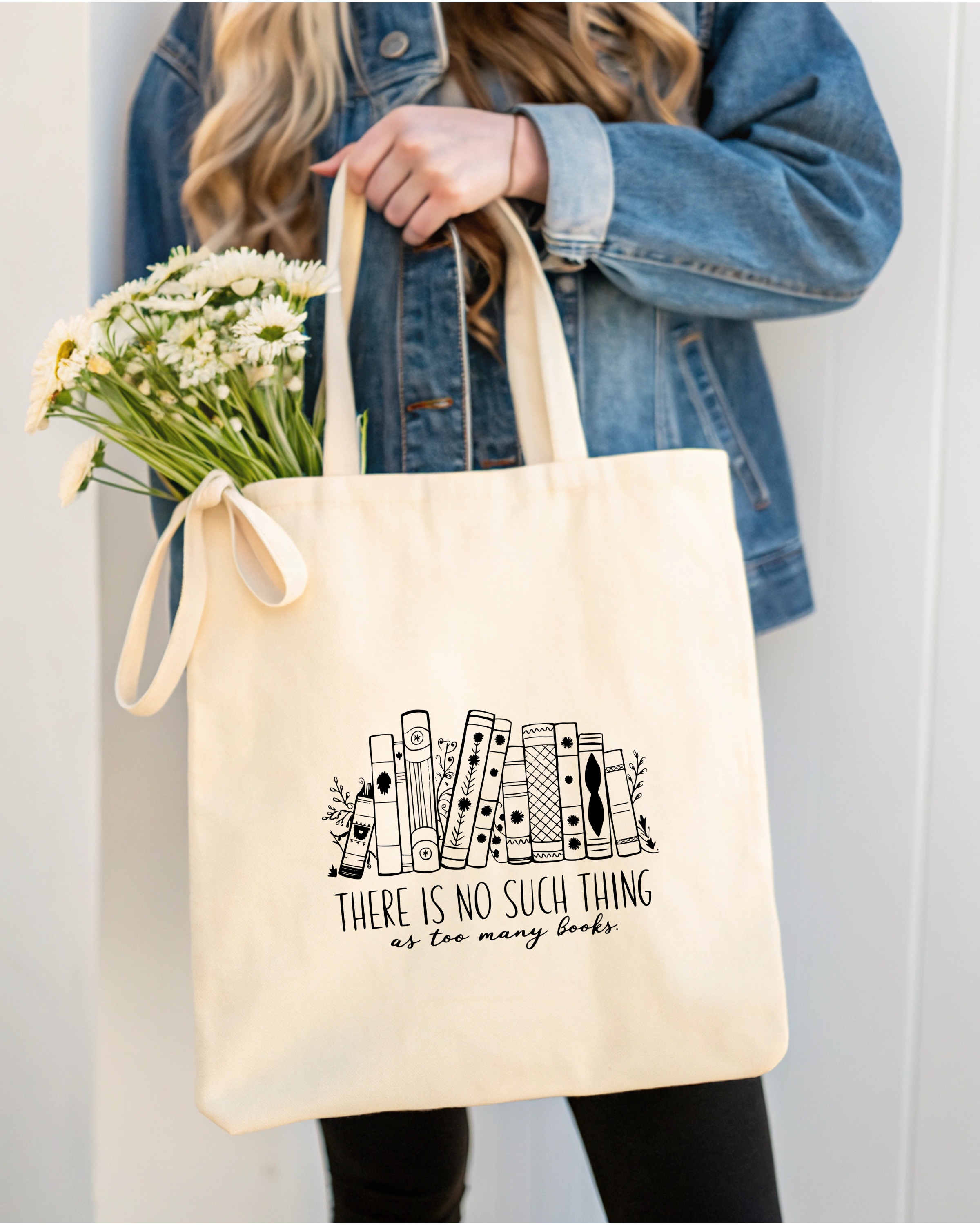 Tote Bag There is No Such Thing as To Many Books