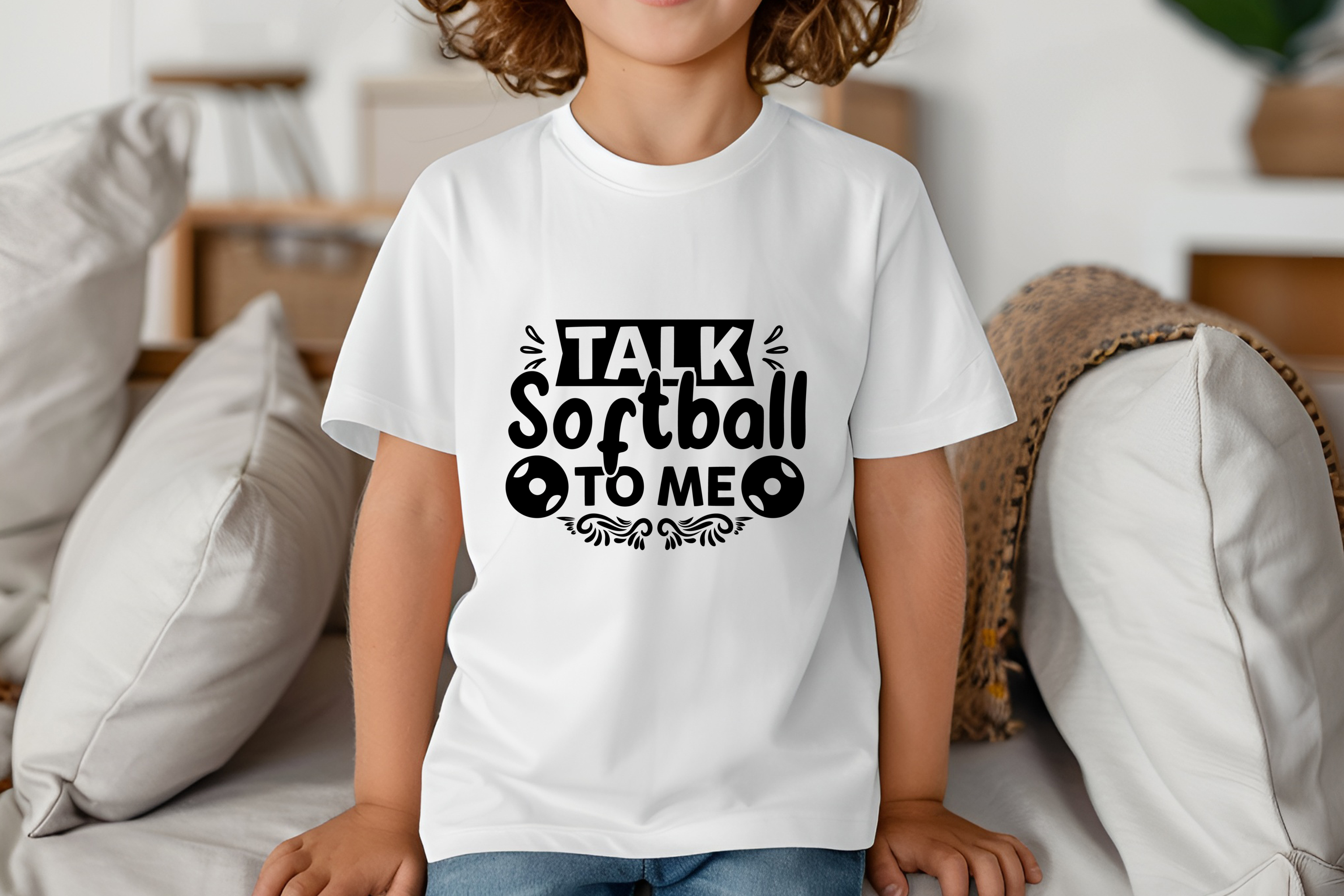 Kids Sports Tee talk Softball To Me