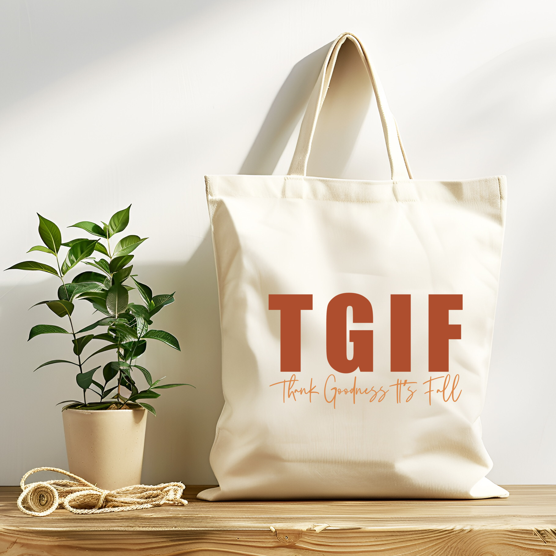 Tote Bag TGIF Thank Goodness its Fall