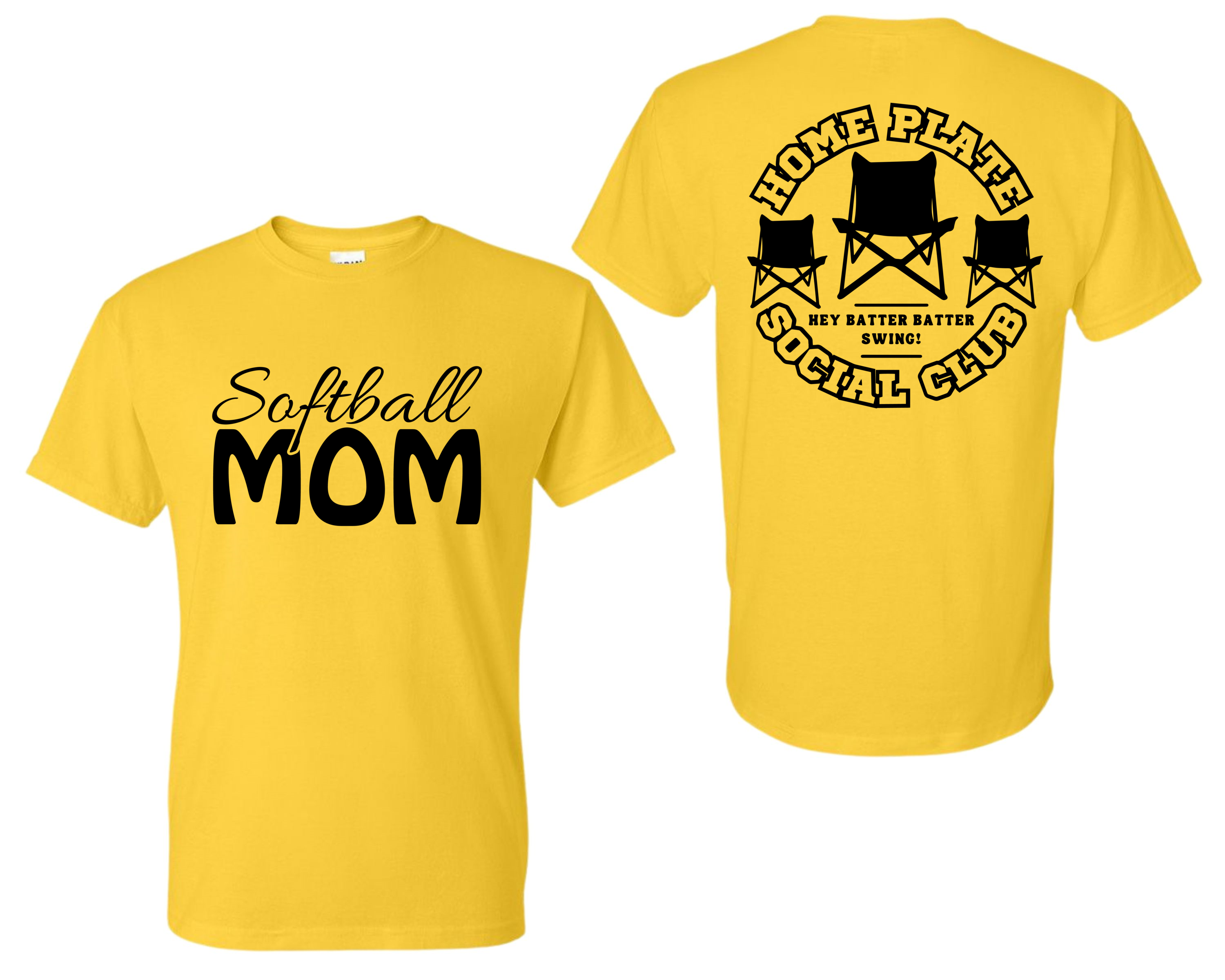 Adult Tee Front Softball Mom/back Home Plate Social Club